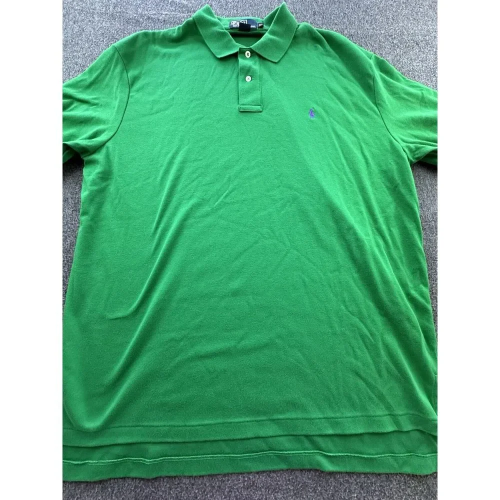 Polo Ralph Lauren Polo Mens X-Large Green Short Sleeve Shirt Cotton Logo‎
